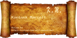 Kontsek Marcell névjegykártya